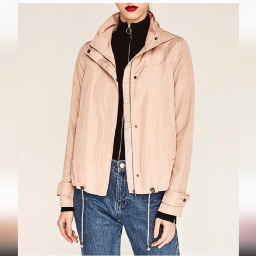 22. Zara Basic Pink Wind Breaker - image 1